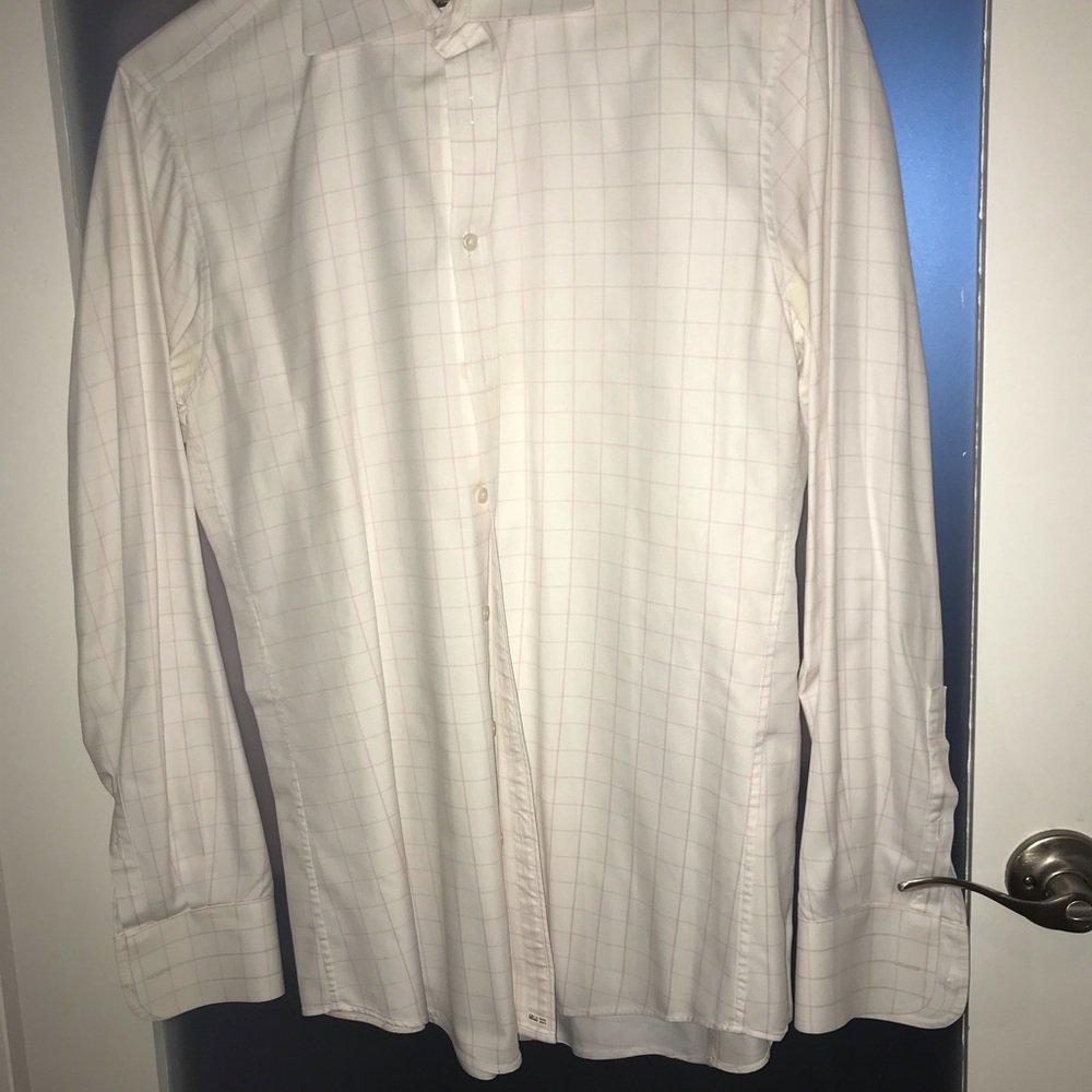 Mens Thomas Pink Dress Shirt Size 38 cm